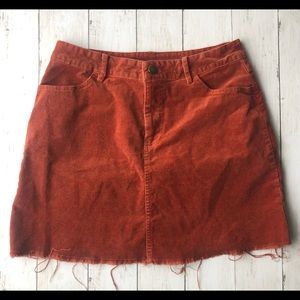 RustyOrange corduroy mini skirt